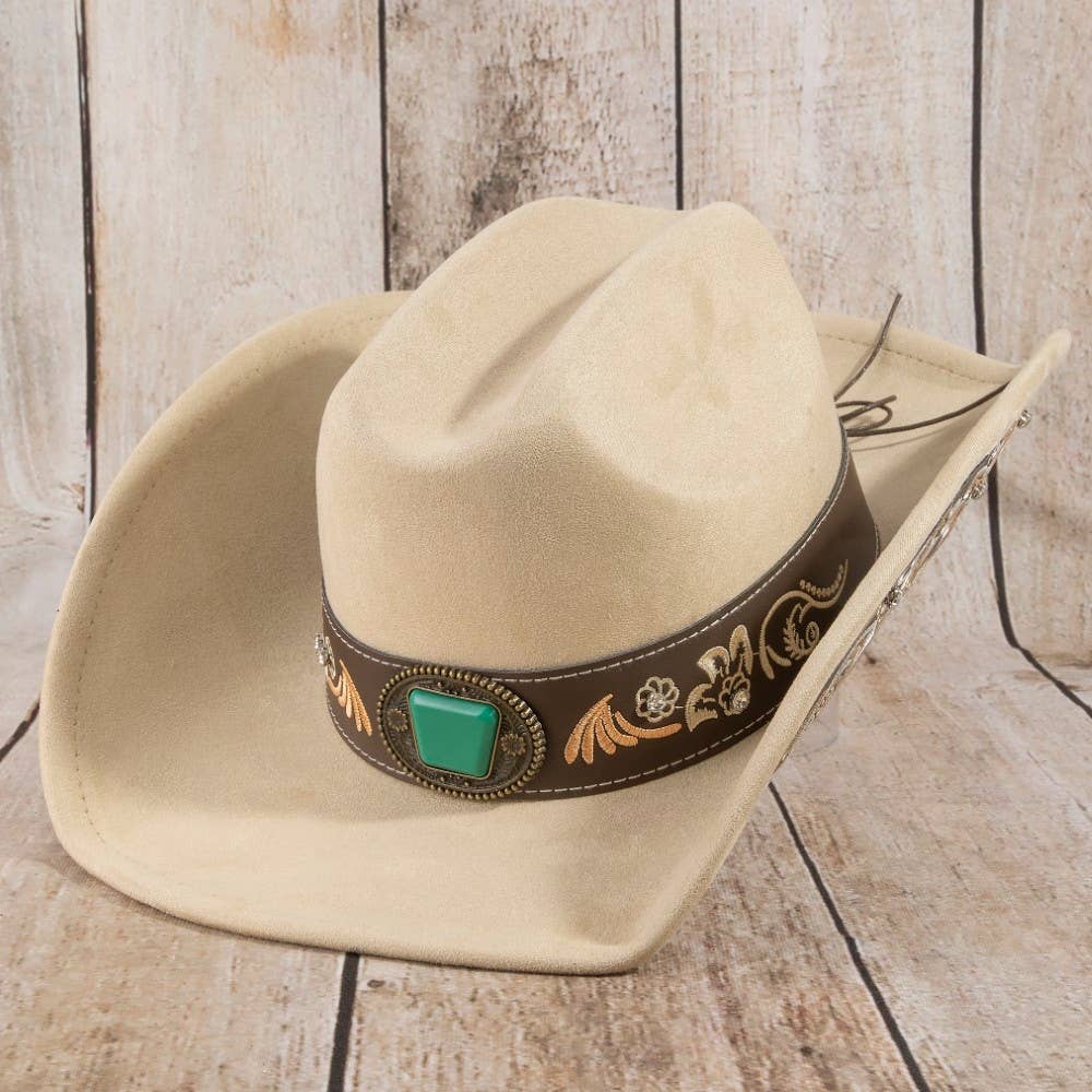 Embroidered Strap With Stone Western Cowboy Hat