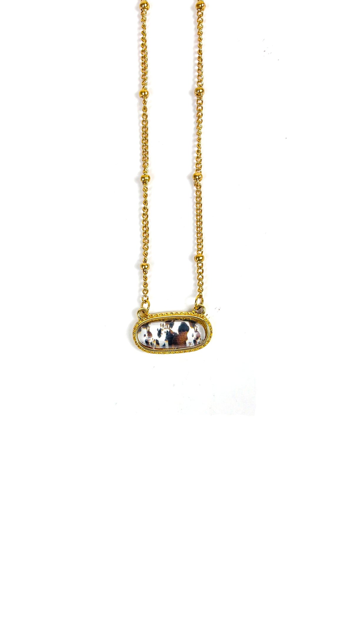 Brown Cowhide Necklace