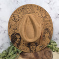 Country Music Lover Hat, Laser Engraved Wide Brim Hat
