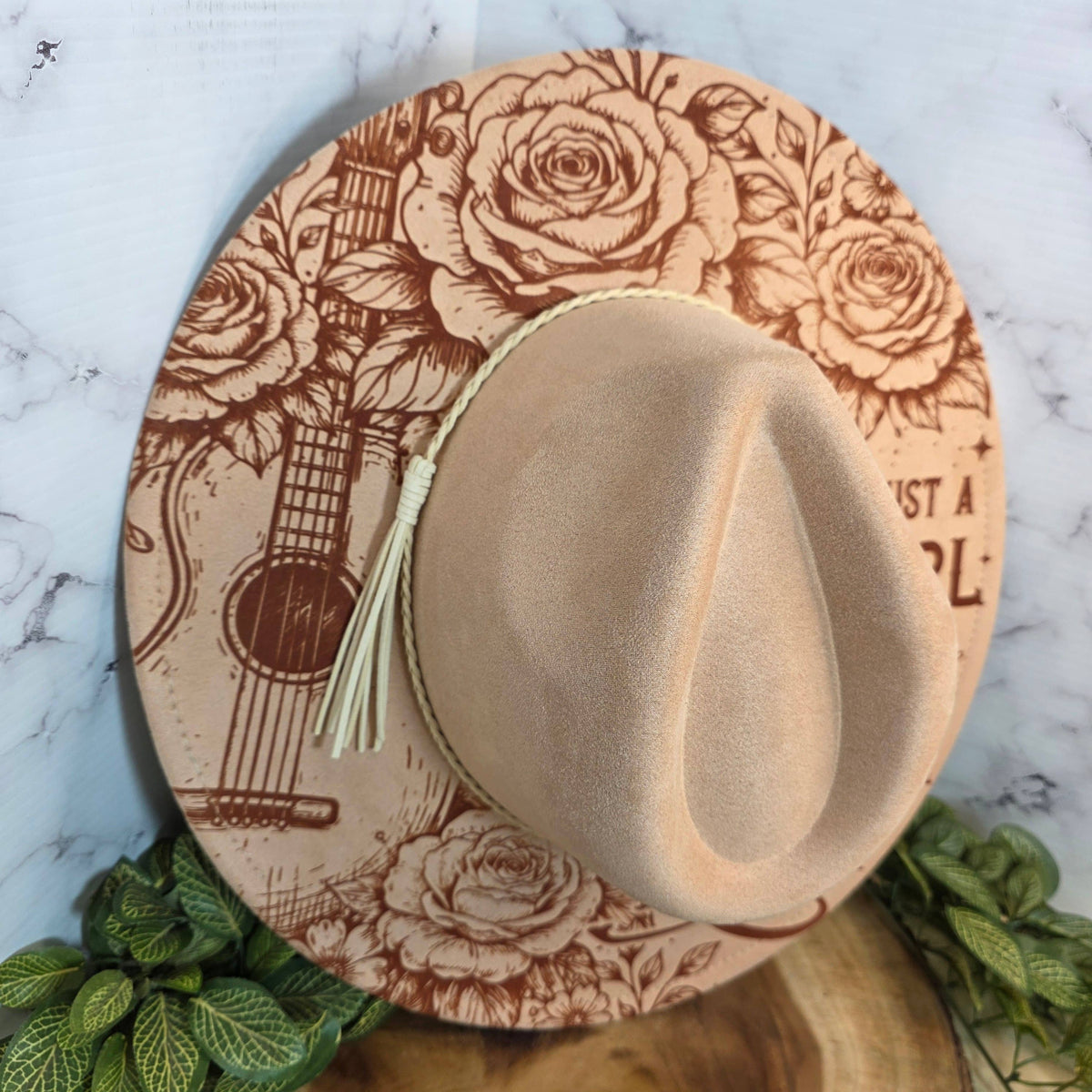 Country Music Lover, Engraved Western Wide Brim Hat