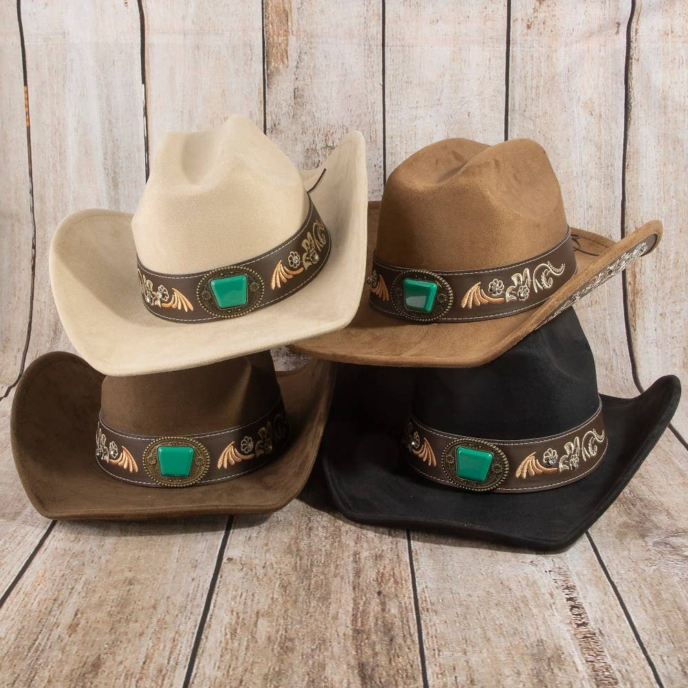 Embroidered Strap With Stone Western Cowboy Hat