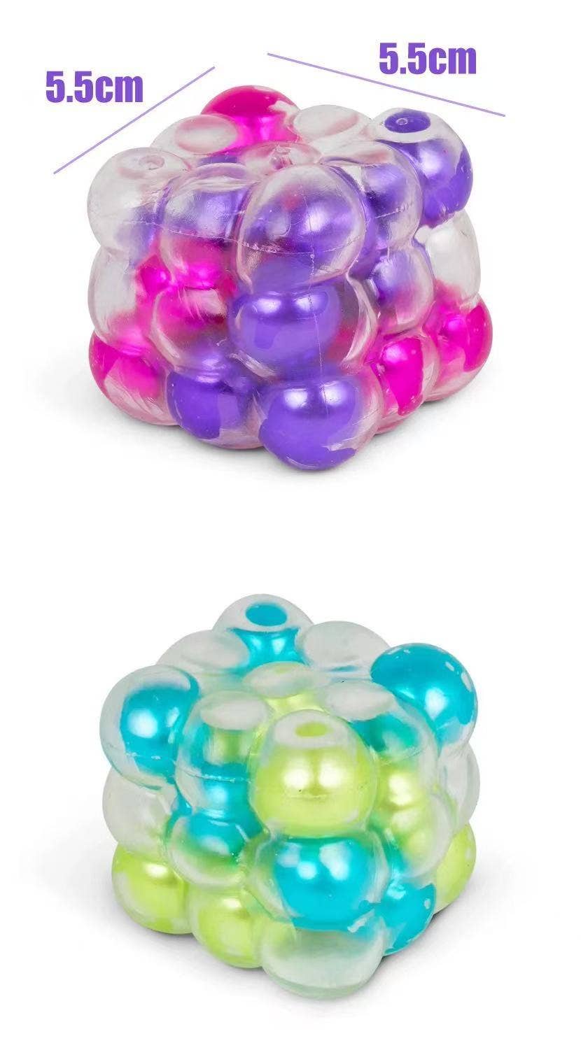 Pearlescent pearl ball cube squishy fidget toy