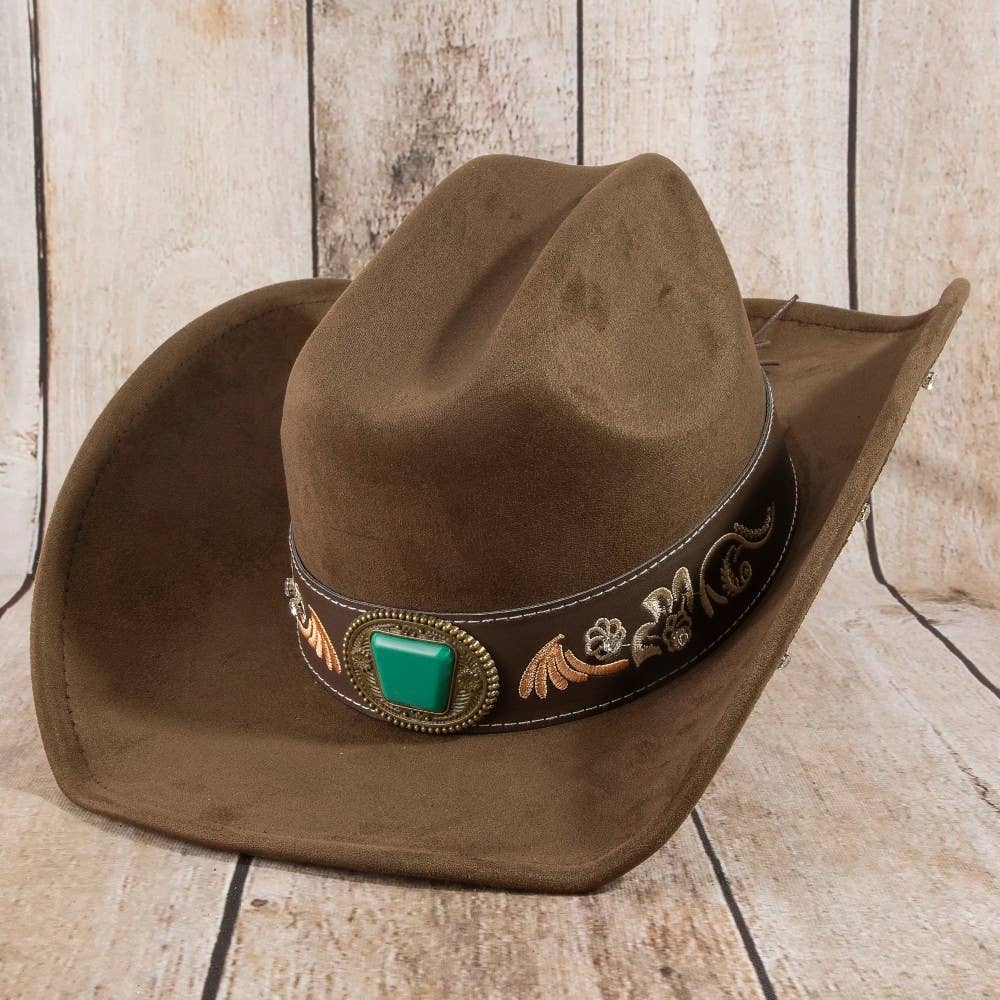 Embroidered Strap With Stone Western Cowboy Hat
