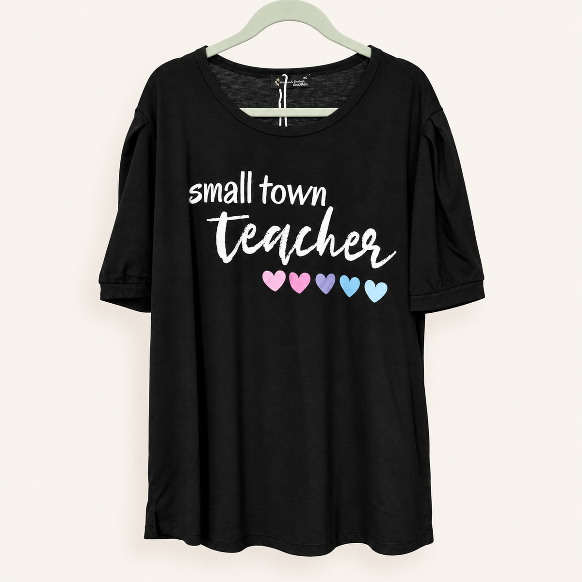 Small Town Teacher Heart Top