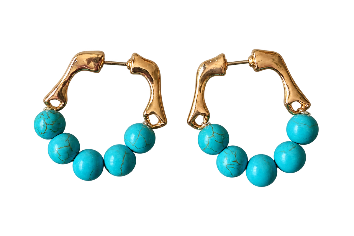 Turquoise Sunset Hoop Earrings