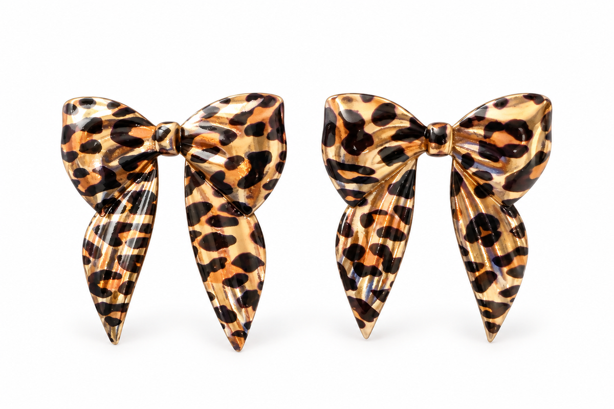 Southern Sass Leopard Bow Earrings