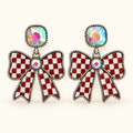 Rodeo Sweetheart Checkered Bow Earrings