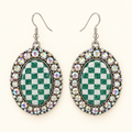 Emerald Rodeo Checkered Earrings