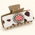 Rodeo Ready Cowhide Claw Clip
