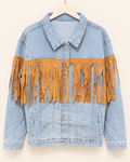 The Saddle Sweetheart Fringe Denim Jacket