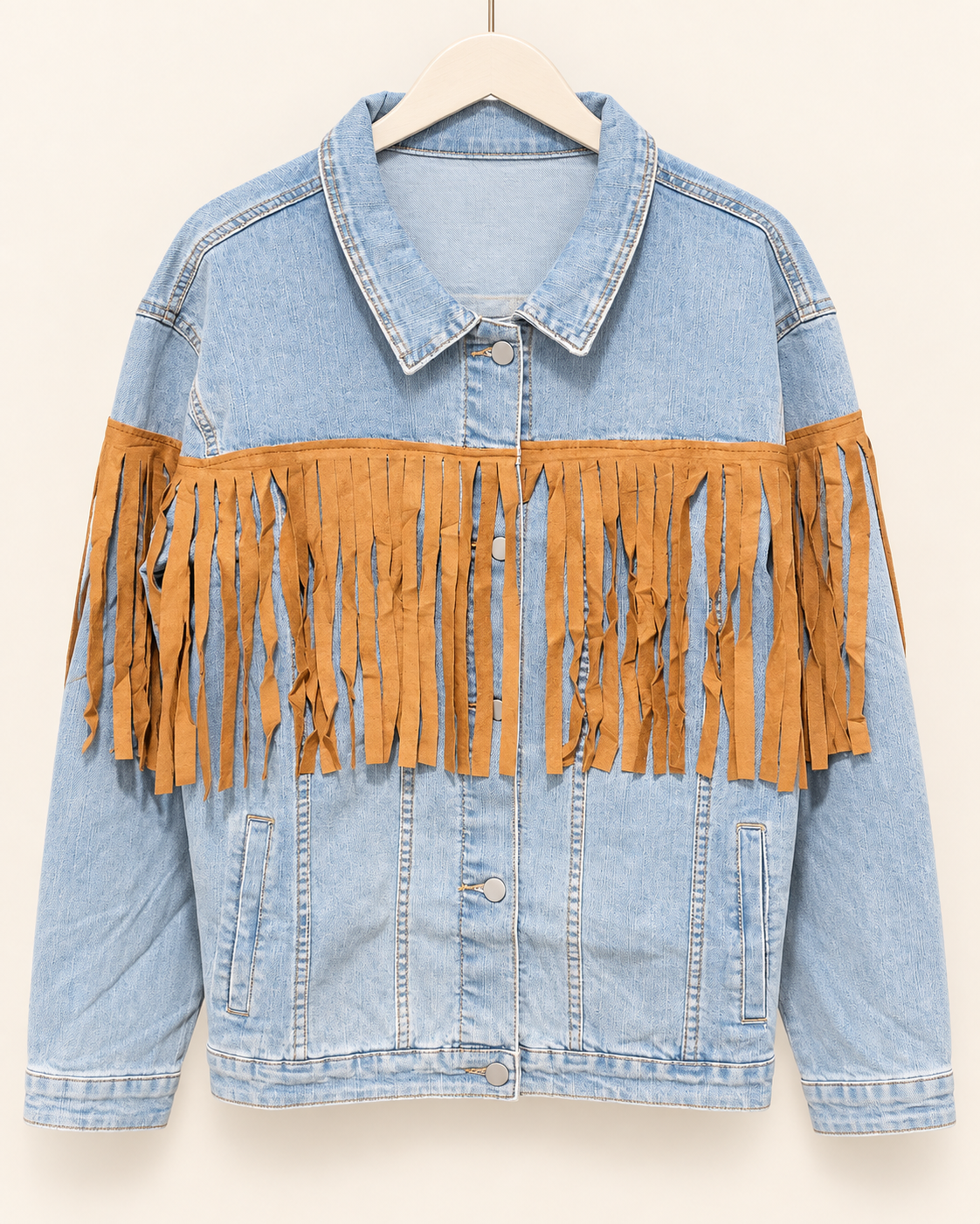 The Saddle Sweetheart Fringe Denim Jacket