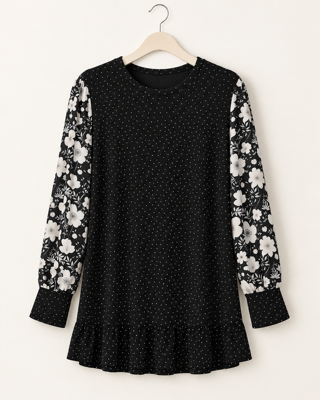 Midnight Magnolia Ruffle Top