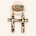 Country Faith Cow Print Cross