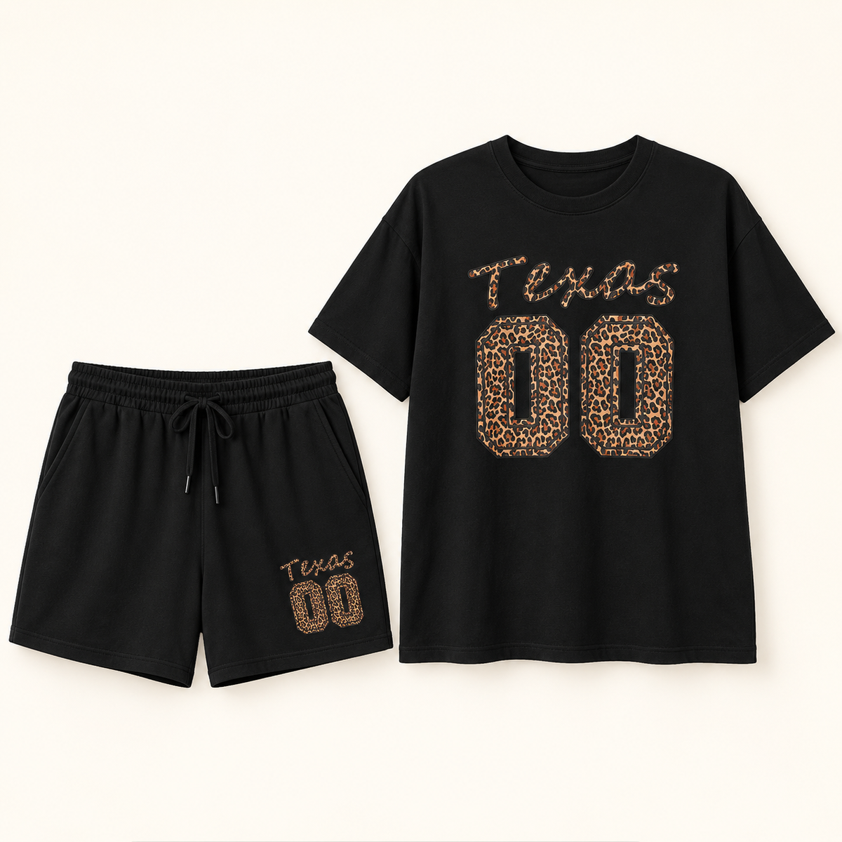 Texas Wild Side Leopard Short Set