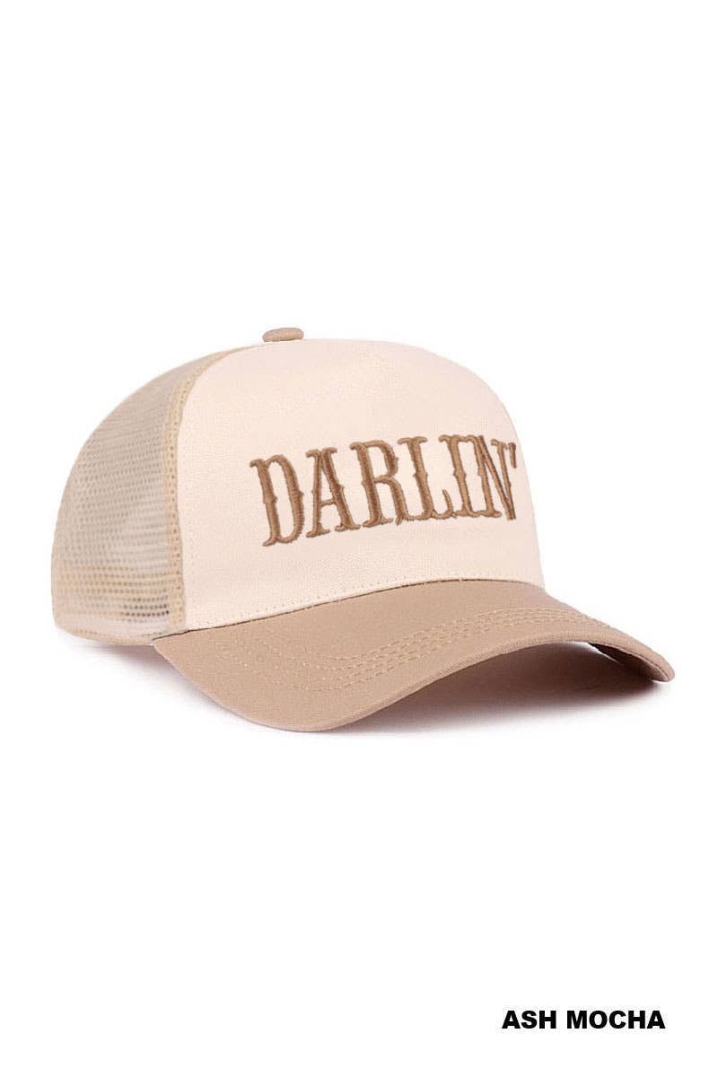 Darlin Two Tone Mesh Snapback Hat  Zenana Consgt.
