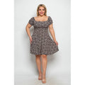 PLUS SIZE FLORAL FLARE TIE BACK DRESS